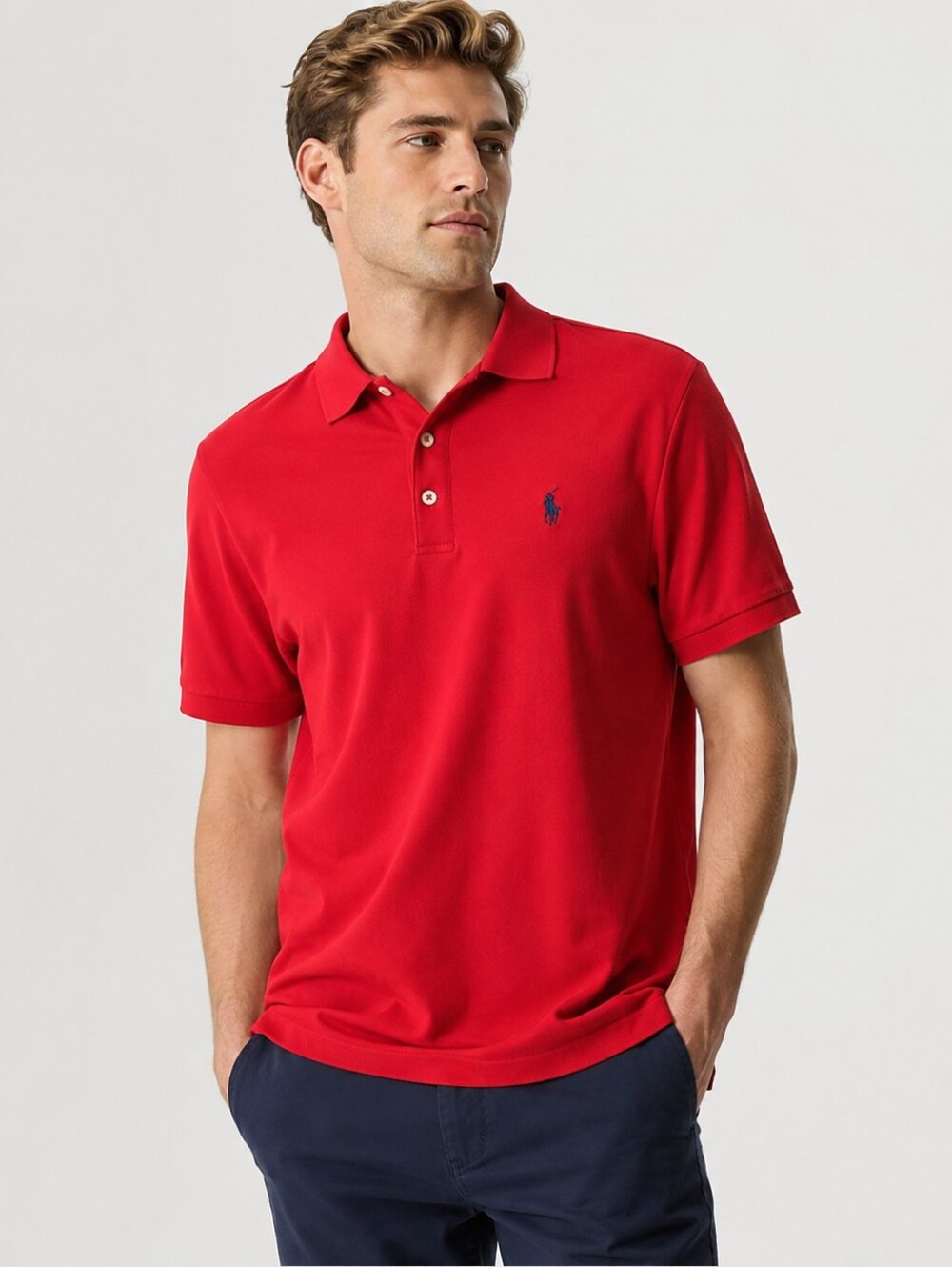 Polo Ralph Lauren Men’s M Red Classic Fit Pony Logo Polo Preppy Old Money